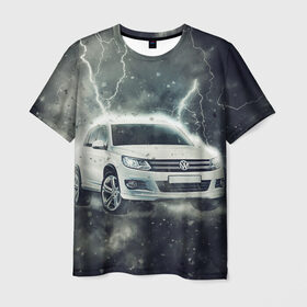 Мужская футболка 3D с принтом Volkswagen Tiguan , 100% полиэфир | прямой крой, круглый вырез горловины, длина до линии бедер | tiguan | volkswagen