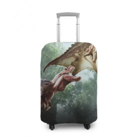 Чехол для чемодана 3D с принтом Monster Hunter , 86% полиэфир, 14% спандекс | двустороннее нанесение принта, прорези для ручек и колес | gamer | mhr | monster hunter | динозавр | дракон