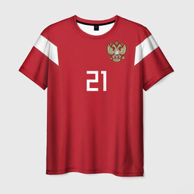 Мужская футболка 3D с принтом Ерохин ЧМ 2018 , 100% полиэфир | прямой крой, круглый вырез горловины, длина до линии бедер | 21 | erokhin | ерохин | зенит | мира | россии | россия | сборная | форма | чемпионат