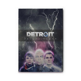 Обложка для автодокументов с принтом Detroit become human , натуральная кожа |  размер 19,9*13 см; внутри 4 больших “конверта” для документов и один маленький отдел — туда идеально встанут права | dbh | detroit | gamer