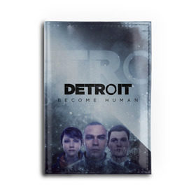 Обложка для автодокументов с принтом Detroit become human , натуральная кожа |  размер 19,9*13 см; внутри 4 больших “конверта” для документов и один маленький отдел — туда идеально встанут права | Тематика изображения на принте: dbh | detroit | gamer