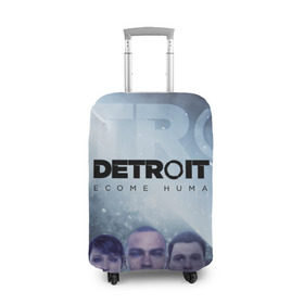 Чехол для чемодана 3D с принтом Detroit become human , 86% полиэфир, 14% спандекс | двустороннее нанесение принта, прорези для ручек и колес | dbh | detroit | gamer