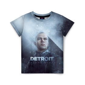 Детская футболка 3D с принтом Detroit become human , 100% гипоаллергенный полиэфир | прямой крой, круглый вырез горловины, длина до линии бедер, чуть спущенное плечо, ткань немного тянется | dbh | detroit | gamer