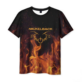 Мужская футболка 3D с принтом Nickelback , 100% полиэфир | прямой крой, круглый вырез горловины, длина до линии бедер | nickelback | никелбек | никл бек
