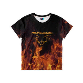 Детская футболка 3D с принтом Nickelback , 100% гипоаллергенный полиэфир | прямой крой, круглый вырез горловины, длина до линии бедер, чуть спущенное плечо, ткань немного тянется | nickelback | никелбек | никл бек