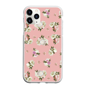 Чехол для iPhone 11 Pro матовый с принтом Пионы розовые , Силикон |  | букет | пионы | розовый | розы | цветы