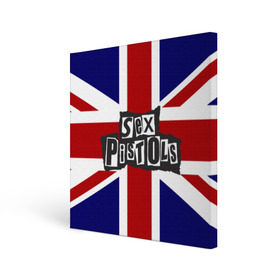 Холст квадратный с принтом Sex Pistols , 100% ПВХ |  | англия | британия | панк | флаг