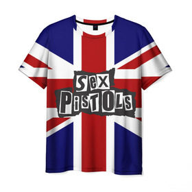 Мужская футболка 3D с принтом Sex Pistols , 100% полиэфир | прямой крой, круглый вырез горловины, длина до линии бедер | англия | британия | панк | флаг