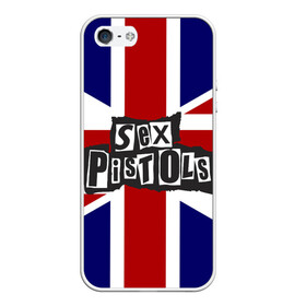 Чехол для iPhone 5/5S матовый с принтом Sex Pistols , Силикон | Область печати: задняя сторона чехла, без боковых панелей | англия | британия | панк | флаг