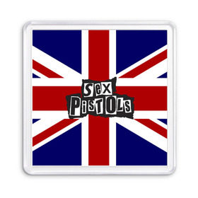 Магнит 55*55 с принтом Sex Pistols , Пластик | Размер: 65*65 мм; Размер печати: 55*55 мм | англия | британия | панк | флаг