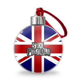 Ёлочный шар с принтом Sex Pistols , Пластик | Диаметр: 77 мм | Тематика изображения на принте: англия | британия | панк | флаг