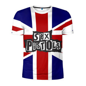 Мужская футболка 3D спортивная с принтом Sex Pistols , 100% полиэстер с улучшенными характеристиками | приталенный силуэт, круглая горловина, широкие плечи, сужается к линии бедра | Тематика изображения на принте: англия | британия | панк | флаг