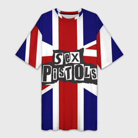 Платье-футболка 3D с принтом Sex Pistols ,  |  | англия | британия | панк | флаг