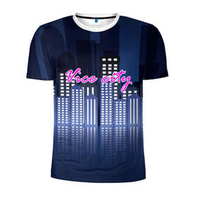 Мужская футболка 3D спортивная с принтом Vice city , 100% полиэстер с улучшенными характеристиками | приталенный силуэт, круглая горловина, широкие плечи, сужается к линии бедра | game | grand theft auto | gta | vice city | игромания | игры