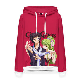 Женская толстовка 3D с принтом Code Geass - Lelouch and C.C. , 100% полиэстер  | двухслойный капюшон со шнурком для регулировки, мягкие манжеты на рукавах и по низу толстовки, спереди карман-кенгуру с мягким внутренним слоем. | 