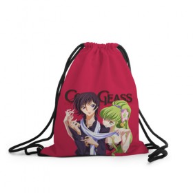 Рюкзак-мешок 3D с принтом Code Geass - Lelouch and C.C. , 100% полиэстер | плотность ткани — 200 г/м2, размер — 35 х 45 см; лямки — толстые шнурки, застежка на шнуровке, без карманов и подкладки | 