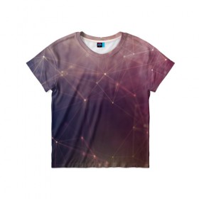 Детская футболка 3D с принтом Геометрия космоса , 100% гипоаллергенный полиэфир | прямой крой, круглый вырез горловины, длина до линии бедер, чуть спущенное плечо, ткань немного тянется | abstraction | cosmos | nebula | space | star | universe | абстракция | вселенная | звезды | космос | мир | планеты