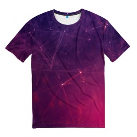 Мужская футболка 3D с принтом Космическая текстура , 100% полиэфир | прямой крой, круглый вырез горловины, длина до линии бедер | Тематика изображения на принте: abstraction | cosmos | nebula | space | star | universe | абстракция | вселенная | звезды | космос | мир | планеты