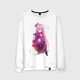 Мужской свитшот хлопок с принтом Shiro , 100% хлопок |  | anime | no game no life | shiro | sora | без игры жизни нет | нет игры нет жизни