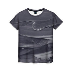 Женская футболка 3D с принтом Серый градиент , 100% полиэфир ( синтетическое хлопкоподобное полотно) | прямой крой, круглый вырез горловины, длина до линии бедер | 