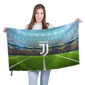 Флаг 3D с принтом JUVENTUS , 100% полиэстер | плотность ткани — 95 г/м2, размер — 67 х 109 см. Принт наносится с одной стороны | football | soccer | ювентус