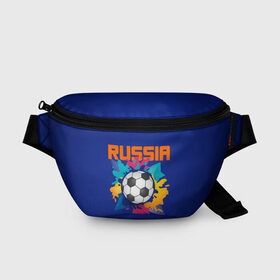 Поясная сумка 3D с принтом Футбол Россия , 100% полиэстер | плотная ткань, ремень с регулируемой длиной, внутри несколько карманов для мелочей, основное отделение и карман с обратной стороны сумки застегиваются на молнию | мяч