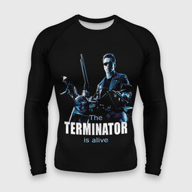 Мужской рашгард 3D с принтом Terminator alive ,  |  | Тематика изображения на принте: arnold schwarzenegger | арнольд шварценеггер | киборг | кино | терминатор