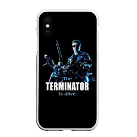 Чехол для iPhone XS Max матовый с принтом Terminator alive , Силикон | Область печати: задняя сторона чехла, без боковых панелей | arnold schwarzenegger | арнольд шварценеггер | киборг | кино | терминатор