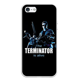 Чехол для iPhone 5/5S матовый с принтом Terminator alive , Силикон | Область печати: задняя сторона чехла, без боковых панелей | Тематика изображения на принте: arnold schwarzenegger | арнольд шварценеггер | киборг | кино | терминатор