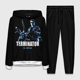 Женский костюм 3D (с толстовкой) с принтом Terminator alive ,  |  | arnold schwarzenegger | арнольд шварценеггер | киборг | кино | терминатор