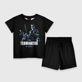 Детский костюм с шортами 3D с принтом Terminator alive ,  |  | arnold schwarzenegger | арнольд шварценеггер | киборг | кино | терминатор