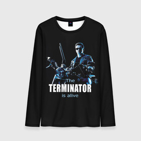 Мужской лонгслив 3D с принтом Terminator alive , 100% полиэстер | длинные рукава, круглый вырез горловины, полуприлегающий силуэт | arnold schwarzenegger | арнольд шварценеггер | киборг | кино | терминатор