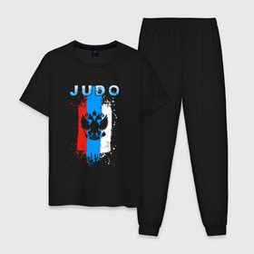 Мужская пижама хлопок с принтом Judo , 100% хлопок | брюки и футболка прямого кроя, без карманов, на брюках мягкая резинка на поясе и по низу штанин
 | judo | sport | дзюдо | дзюдоист | спорт
