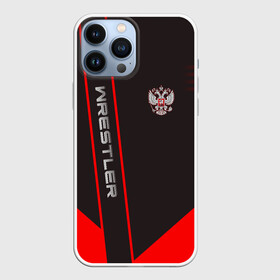 Чехол для iPhone 13 Pro Max с принтом Wrestler ,  |  | борец | борьба | геометрия | красный | россия | рф | черный