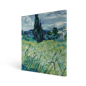 Холст квадратный с принтом Ван Гог. Поле С Кипарисами , 100% ПВХ |  | ван гог | живопись | искусство | картина