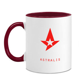 Кружка двухцветная с принтом Astralis - The Form , керамика | объем — 330 мл, диаметр — 80 мм. Цветная ручка и кайма сверху, в некоторых цветах — вся внутренняя часть | Тематика изображения на принте: astralis | counter strike | cs go