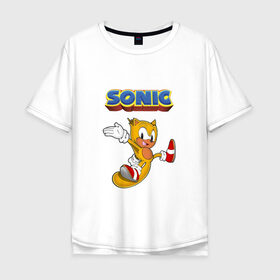 Мужская футболка хлопок Oversize с принтом Sonic , 100% хлопок | свободный крой, круглый ворот, “спинка” длиннее передней части | Тематика изображения на принте: hedgehog | knuckles | sega | sonic | super | tails | ёжик | ехидна | лисенок | лисица | наклз | сега | соник | супер | суперёжик | тэилз | тэилс