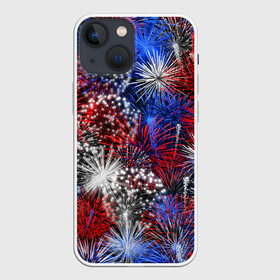 Чехол для iPhone 13 mini с принтом Салют ,  |  | Тематика изображения на принте: 12 июня | firework | белый | день россии | красный | патриот | праздник | россия | синий | фейерверк