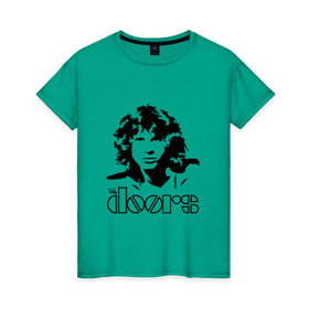 Женская футболка хлопок с принтом The Doors , 100% хлопок | прямой крой, круглый вырез горловины, длина до линии бедер, слегка спущенное плечо | jim morrison | группа | двери | джим моррисон | дорз | дорс | зе дорс