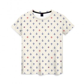 Женская футболка 3D с принтом Морячок , 100% полиэфир ( синтетическое хлопкоподобное полотно) | прямой крой, круглый вырез горловины, длина до линии бедер | море | моряк