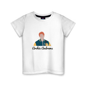 Детская футболка хлопок с принтом Archie (Riverdale) , 100% хлопок | круглый вырез горловины, полуприлегающий силуэт, длина до линии бедер | pops chocklit shoppe | riverdale | southside | southside serpents graffiti | vixens | ривердэйл