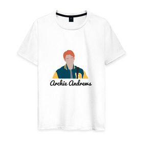 Мужская футболка хлопок с принтом Archie (Riverdale) , 100% хлопок | прямой крой, круглый вырез горловины, длина до линии бедер, слегка спущенное плечо. | Тематика изображения на принте: pops chocklit shoppe | riverdale | southside | southside serpents graffiti | vixens | ривердэйл