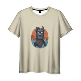 Мужская футболка 3D с принтом Остров собак Шеф , 100% полиэфир | прямой крой, круглый вырез горловины, длина до линии бедер | 