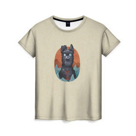 Женская футболка 3D с принтом Остров собак Шеф , 100% полиэфир ( синтетическое хлопкоподобное полотно) | прямой крой, круглый вырез горловины, длина до линии бедер | Тематика изображения на принте: 