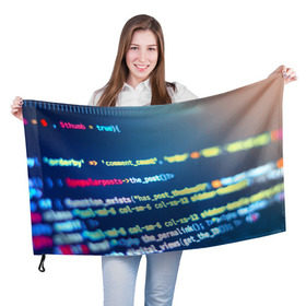 Флаг 3D с принтом Программирование , 100% полиэстер | плотность ткани — 95 г/м2, размер — 67 х 109 см. Принт наносится с одной стороны | c++ | html | php | код | компьютеры | программист | технологии | хакер | цифры