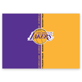 Поздравительная открытка с принтом Los angeles lakers. NBA , 100% бумага | плотность бумаги 280 г/м2, матовая, на обратной стороне линовка и место для марки
 | Тематика изображения на принте: basketbal | basketball | la | lakers | los angeles | los angeles lakers | national | nba | анжелес | баскетбол | лос анджелес | лэйкерс | национальная бескетбольная ассоциация | нба | онил | шакил