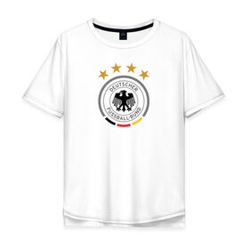 Мужская футболка хлопок Oversize с принтом Сборная Германии , 100% хлопок | свободный крой, круглый ворот, “спинка” длиннее передней части | сборная германии | футбол | чемпионат мира