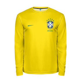 Мужской лонгслив 3D с принтом Сборная Бразилии , 100% полиэстер | длинные рукава, круглый вырез горловины, полуприлегающий силуэт | brasil | brazilian | footbal | national | soccer | time | бразилии | бразилия | национальная | по | сборная | футбол | футболу