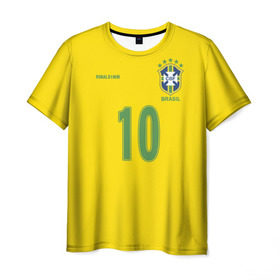 Мужская футболка 3D с принтом Роналдиньо , 100% полиэфир | прямой крой, круглый вырез горловины, длина до линии бедер | Тематика изображения на принте: brasil | brazilian | footbal | national | ronaldinho | soccer | time | бразилии | бразилия | национальная | по | роналдиньо | рональдиньо | сборная | футбол | футболу