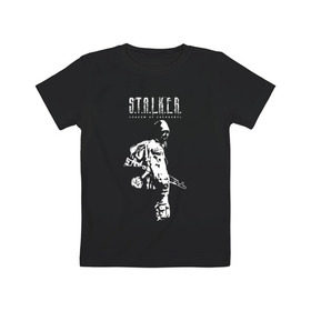 Детская футболка хлопок с принтом STALKER: Shadow of Chernobyl , 100% хлопок | круглый вырез горловины, полуприлегающий силуэт, длина до линии бедер | stalker: shadow of chernobyl | сталкер